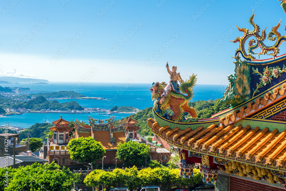 Temple in Jiufen, Taiwan with ornate details